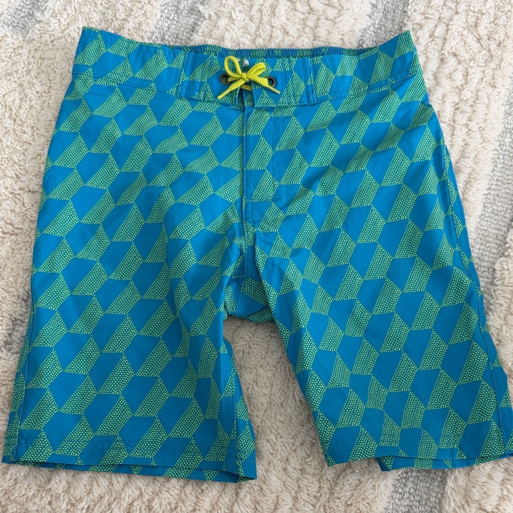 J. Crew Kids Blue and Green Swim Trunks